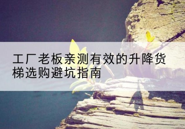旺苍升降货梯怎么选-工厂老板亲测有效的升降货梯选购避坑指南